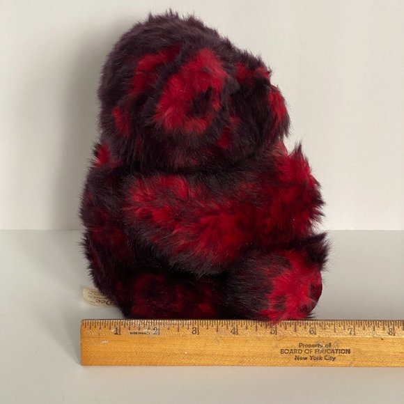 DanDee Red Black Bear Plush Velour Heart Rose Fuzzy Collectors Choice 8.5in Tall - Picture 12 of 12